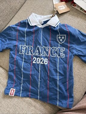 Mango Kids Blue France 2026 Polo with White Collar